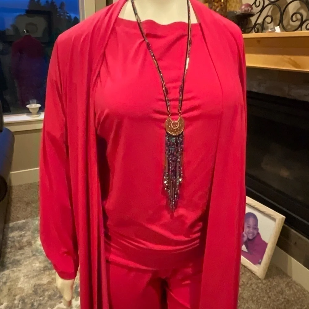 14/16 Ashley Stewart 3/4 Length Pink Shirt Clothes - Picture 2 of 14